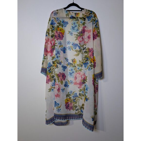 Avenue Floral Chiffon Kimono Cardigan Size 26/28 Plus Boho Y2K Aesthetic - Picture 5 of 8